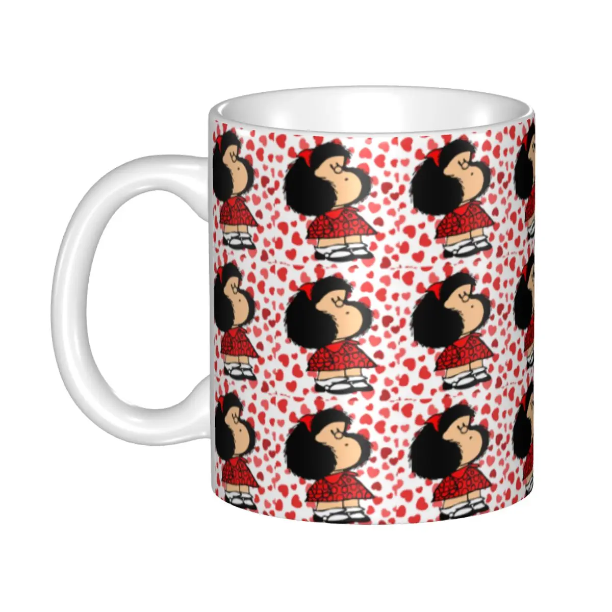Mafalda Power With A Surprised Face Coffee Mug DIY Custom Quino Kawaii Cartoon Ceramic Tea Milk Mug