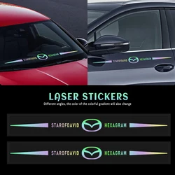 Car Laser Night Warning Reflective Sticker Logo Decal Accessories For Mazda 3 CX3 CX4 CX5 CX7 CX8 CX9 CX30 RX7 Atenza Axela