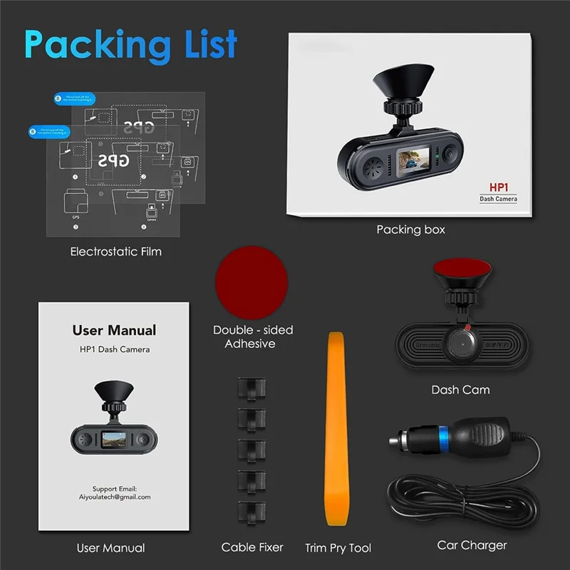 

1 шт. автомобильная камера для приборной панели, встроенный Wi-Fi видеорегистратор для автомобилей с ночным видением, циклической записи, G-сенсором с FHD 1080P