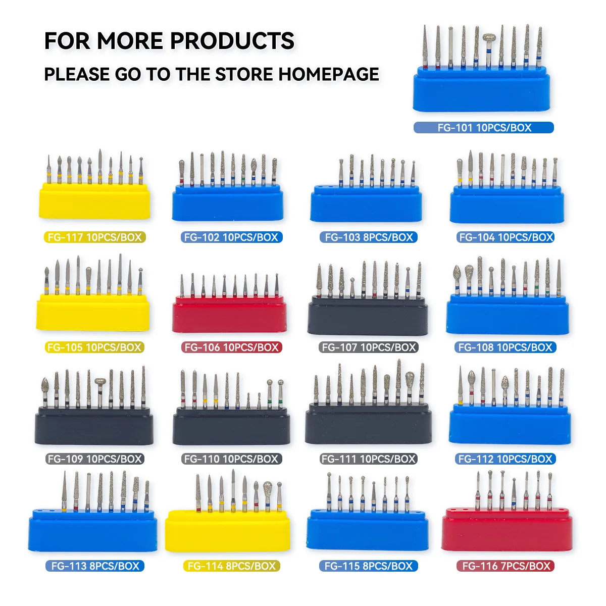 1 Box Dental-Diamantbohrer-Set FG 1,6 mm für Hochgeschwindigkeits-Handstück zum feinen Polieren von Komposit- und Porzellan-Kronen – Detail 9