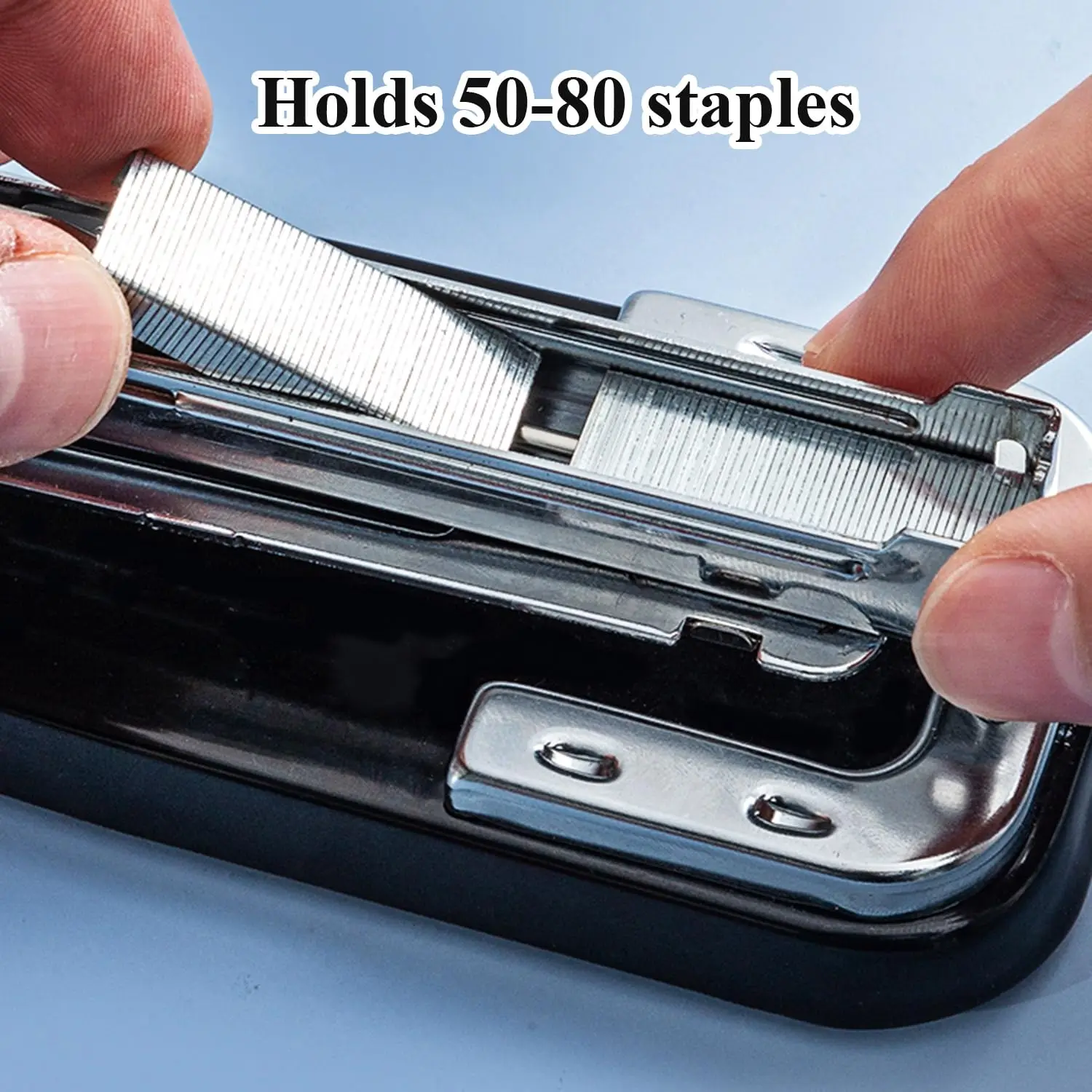 M&G Desktop Stapler Portable Stapler with 25 Sheet Capacity, 360 Rotation Design, Two Binding Modes Black/White/Blue/Green/Pink