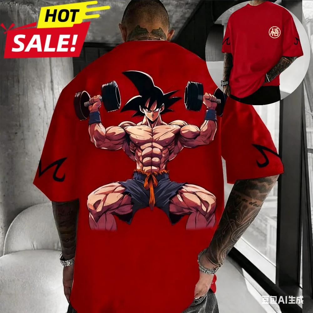

Dragon Ball Gym Saiyan Harajuku Men Summer T-Shirt 2025 Loose-Fit Retro Streetwear Women Casual Oversized Short-Sleeve Unisex