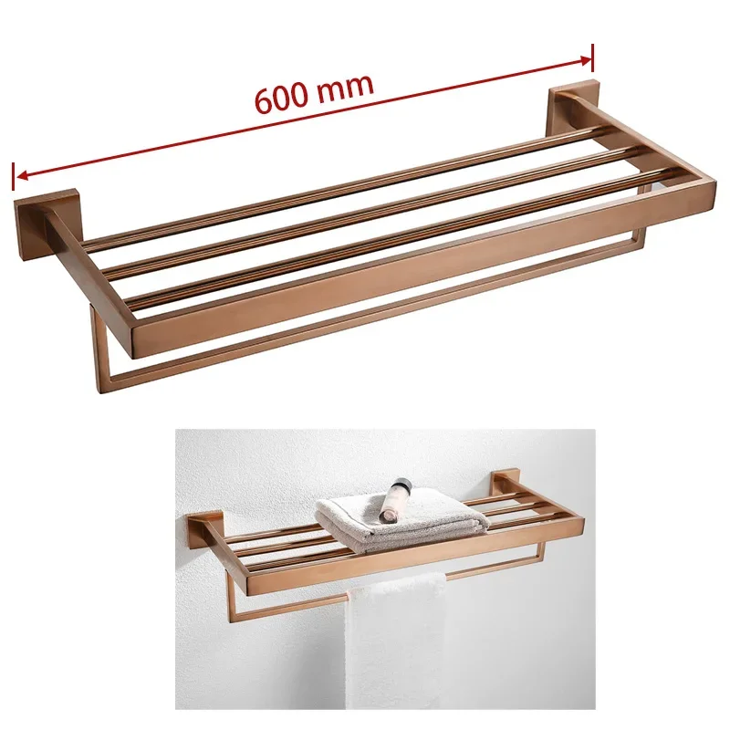 Geborsteld roségouden handdoekenrek, badjashaak, badkamerbeslagaccessoires
