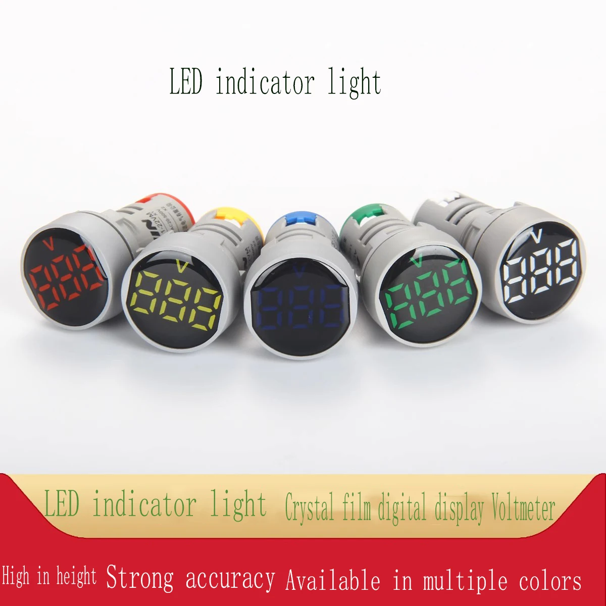 

1PCS AD101-22VM Round Crystal Film Digital Voltmeter Signal Light Indicator LED Highlight Aperture 22mm AD16-22DSV