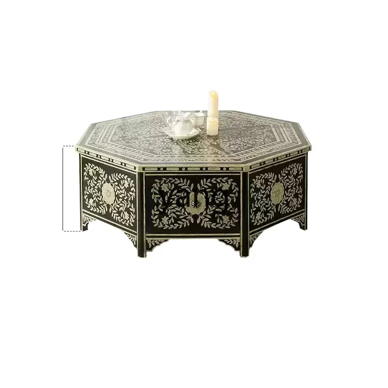 

YJQ retro furniture special-shaped edge few creative painted coffee table medieval style