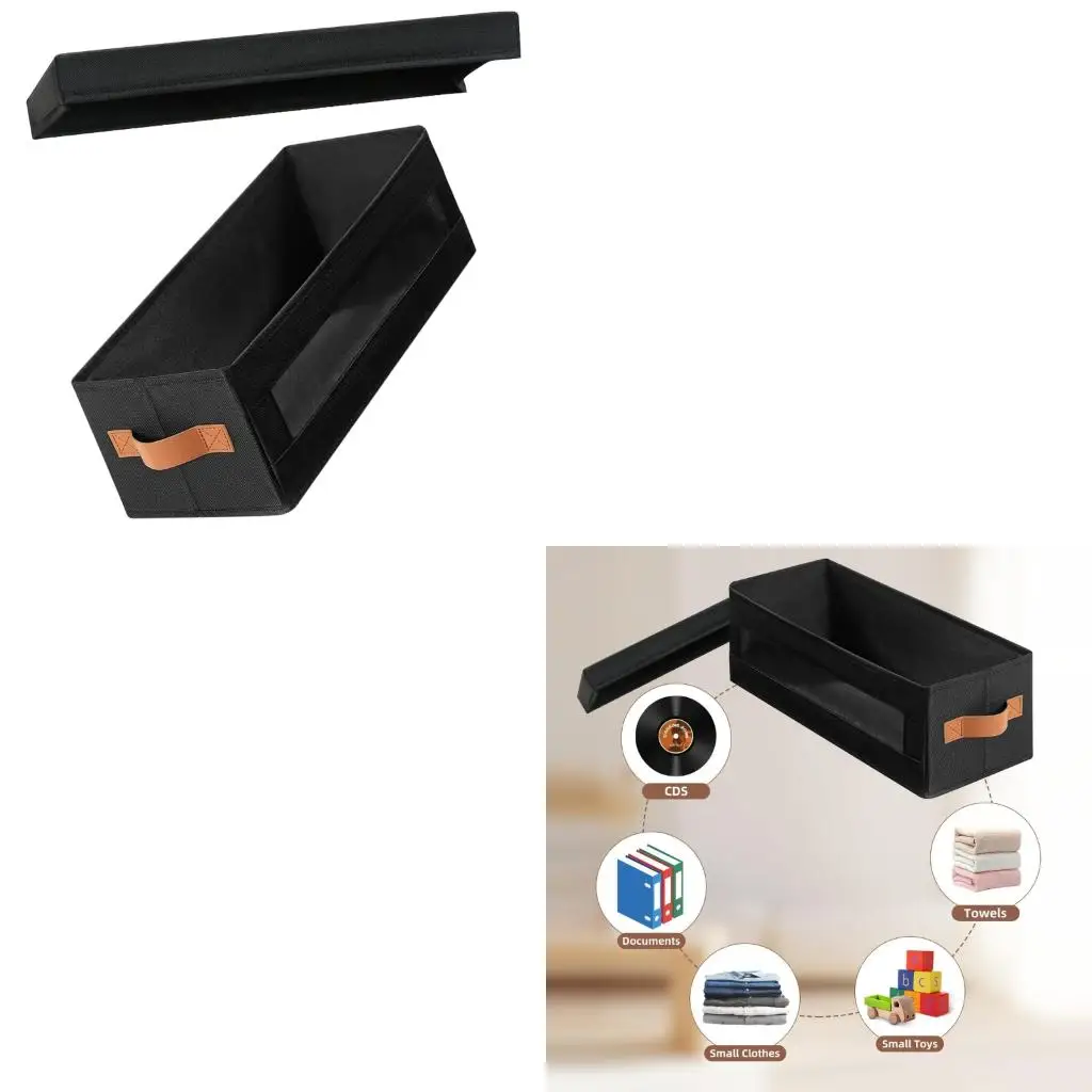 Compacts Stackable Media Box Visible Window Design Oxford Cloth For 32 DVDs Games Organization