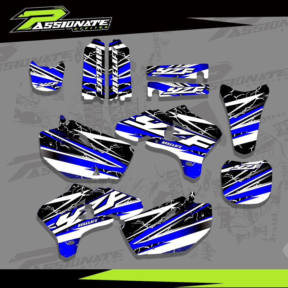 

For Yamaha YZ250F YZ450F 2005 2004 2003 YZF 250 450 Motorcycle Full Fairing Graphics Background Decal Sticker Custom Name Number