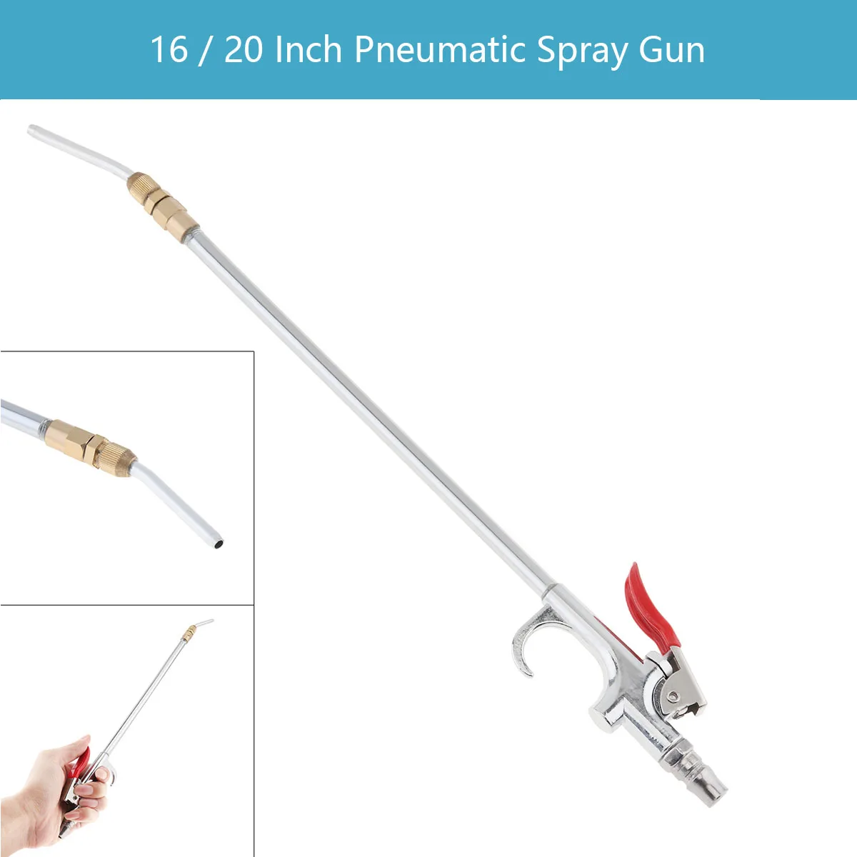 Pneumatic Air Blow Gun Cleaning Duster Press tipo Switch Long Nozzle Limpeza de pó 16 20 400 mm 500 mm