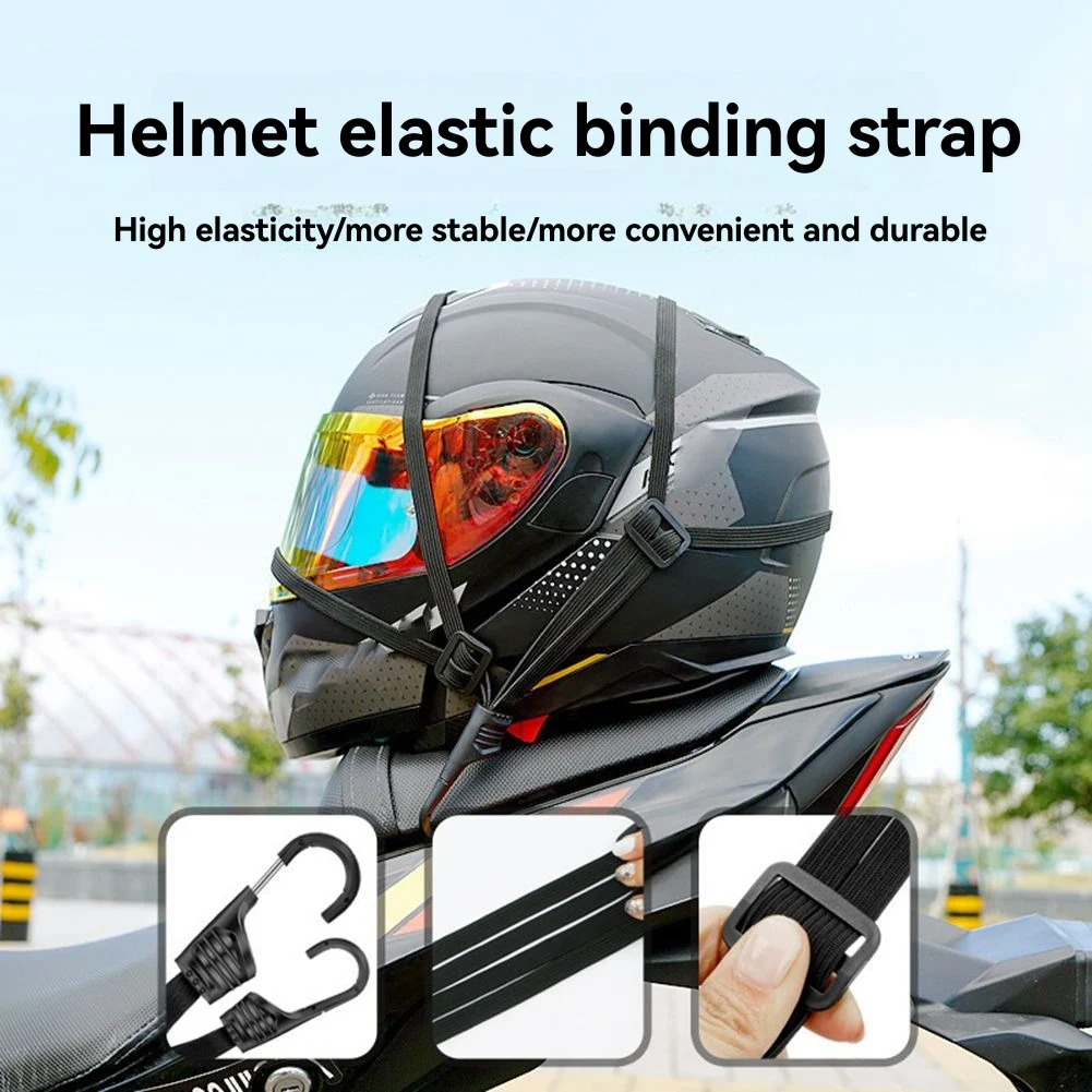 

4 Pcs 60CM Motorcycle Helmet Fixing Rope Hook Universal Luggage Fixed Rope Motorcycle Rear Seat Tie Bungee Cord