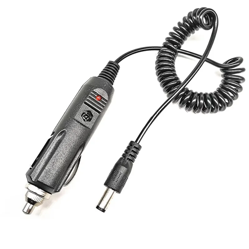 12V Portable Car Charger Extension Cable, Cigarette Lighter Plug Spring Cord With DC Male Connector Socket