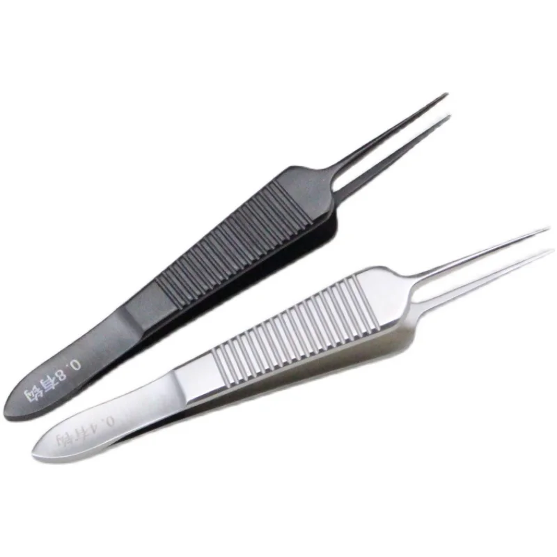 Pálpebra dupla Oftálmica Plataforma Pinça com Pinça de Dente, Instrumento Microscópico Plástico Cosmético, Pinça Nano Plástico, Tooth Enterrando Ferramenta