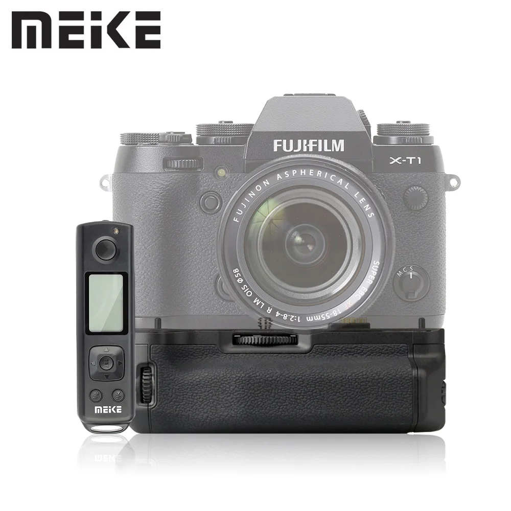 

Рукоятка-держатель для аккумулятора Meike MK-XT1 PRO, совместимая с Fujifilm X-T1 (аналог VG-XT1) с пультом дистанционного управления таймером 2.4G