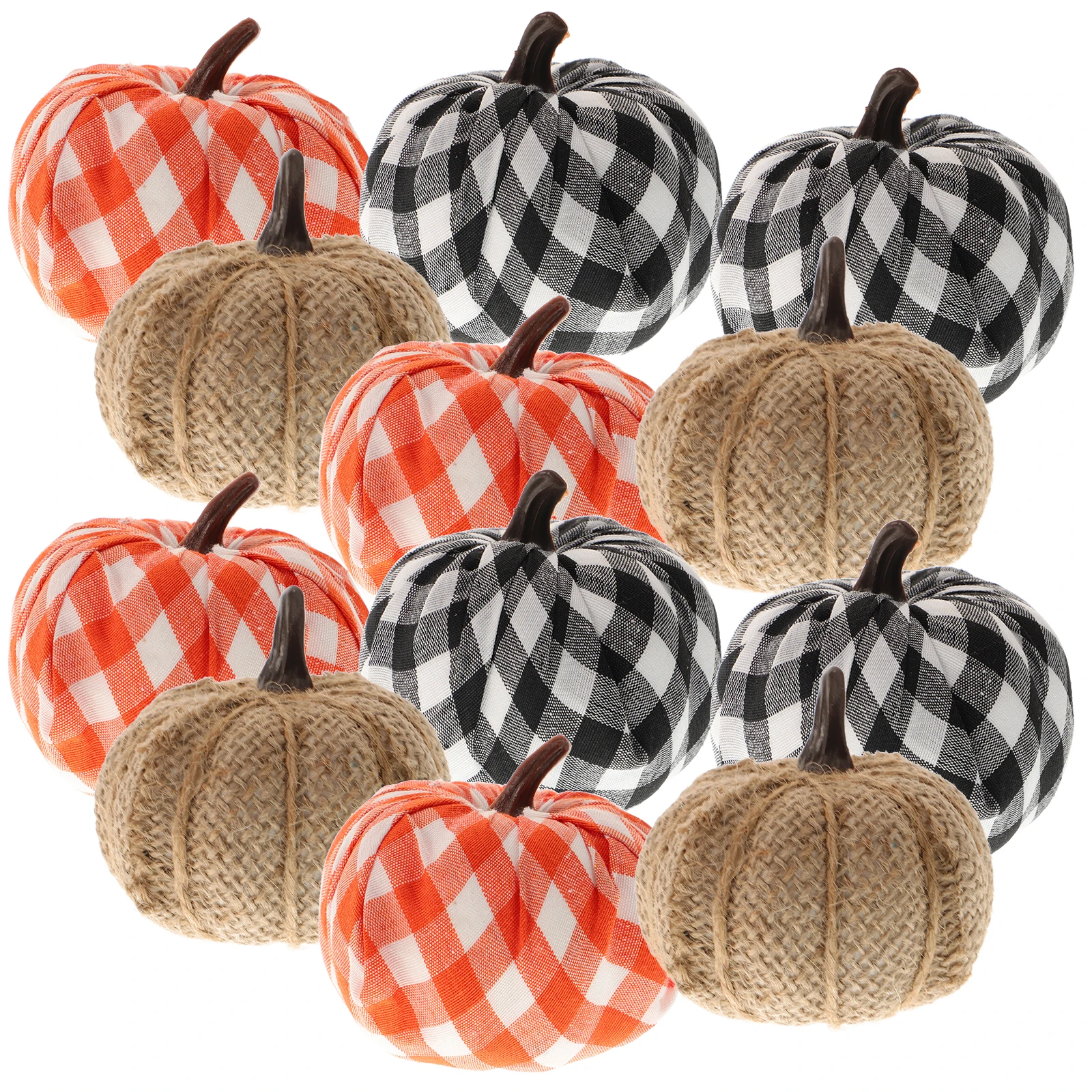 

12pcs Fake Pumpkins Decor Thanksgiving Halloween Fall Theme Party Supplies Photo Props Black WhiteFood VegetablePumpkin