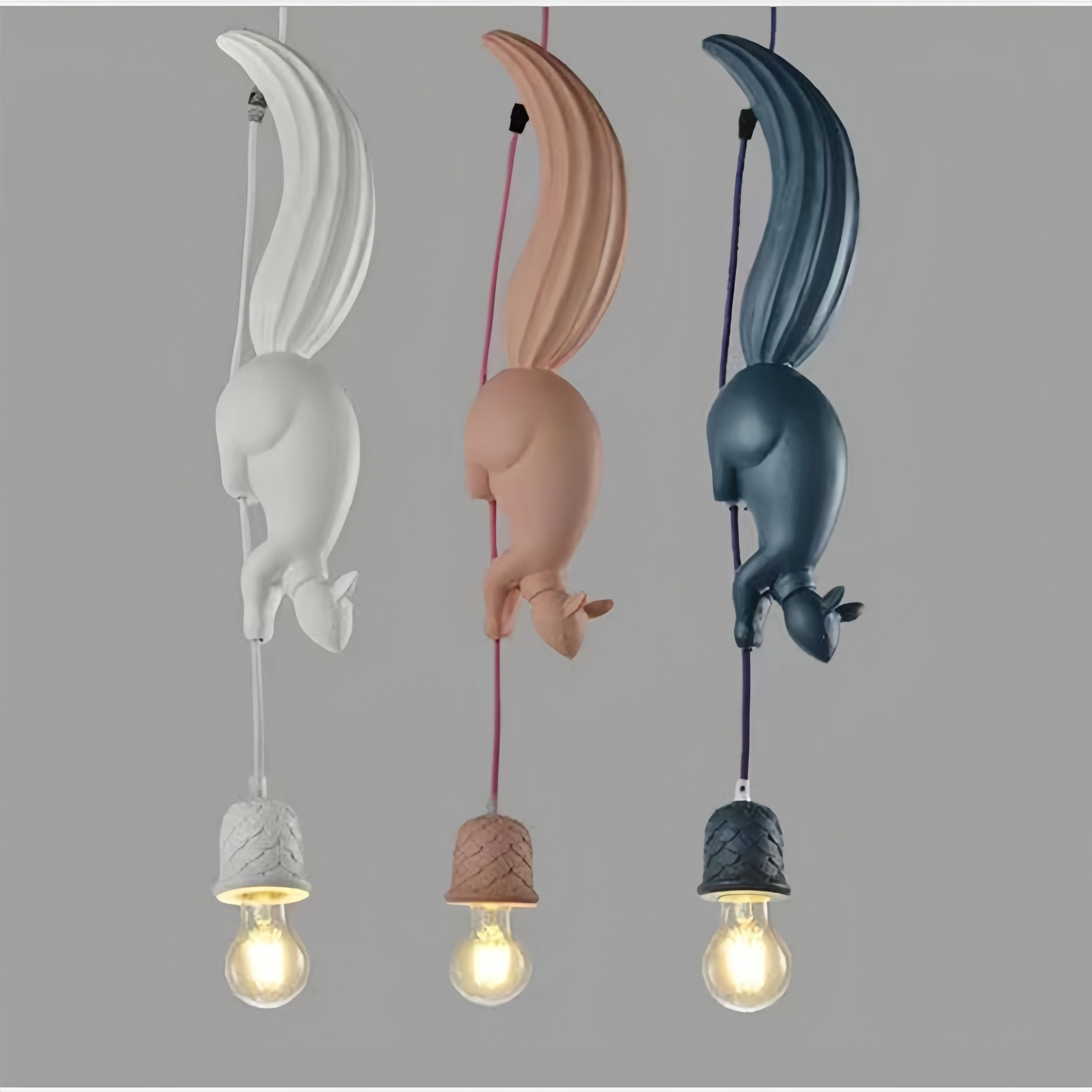 Cute Squirrel Chandelier, Creative Animal Pendant Light, Resin Art Decor for Bedroom Nursery Cafe, Unique Gift Ide