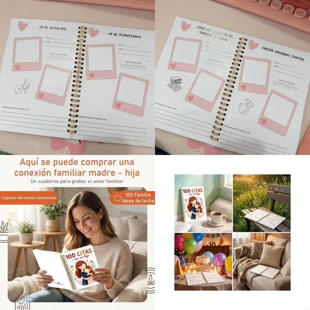 

Spanish Language Mother Daughter 100 Date Notebook Twin Coil Binding Mother Daughter Memory Journal For Daily Writing F19E