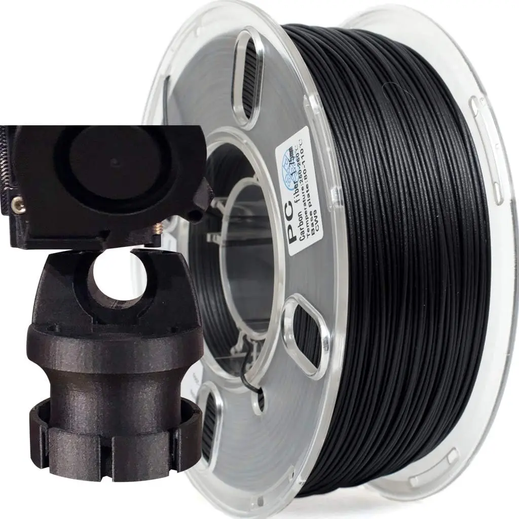 

Carbon Fiber Polycarbonate 3D Printer Filament 1.75mm, High Strength Engineering Grade, 1kg Spool Black