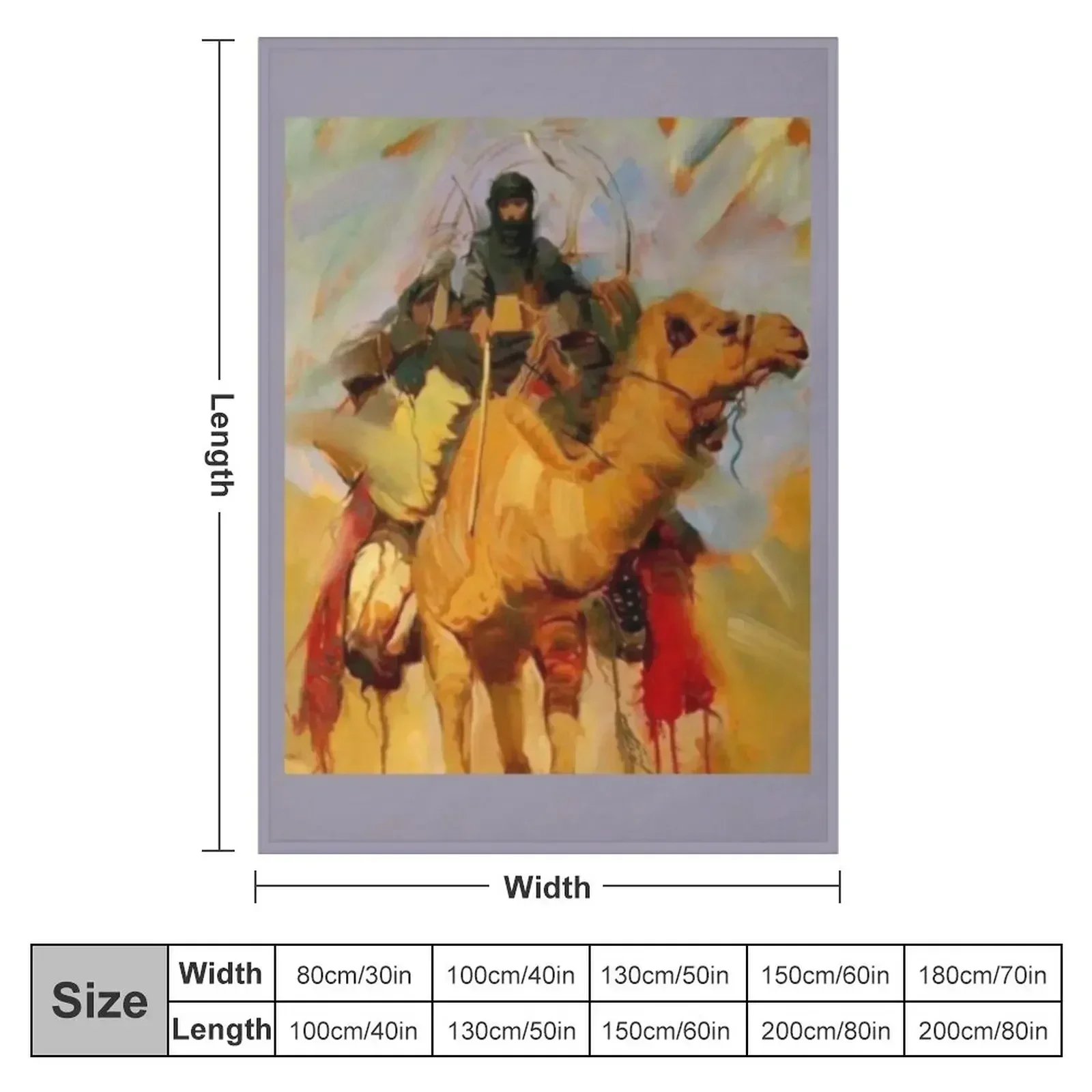 Camel rider in the desert Throw Blanket couch cozy soft plush fuzzy picnic outdoor blanket