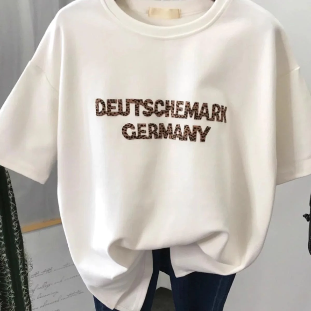 

Spring Summer plus Size Loose Fit ort Sve Women's T-irt Cotton 00% Printed Casual Comfortable New Arrival