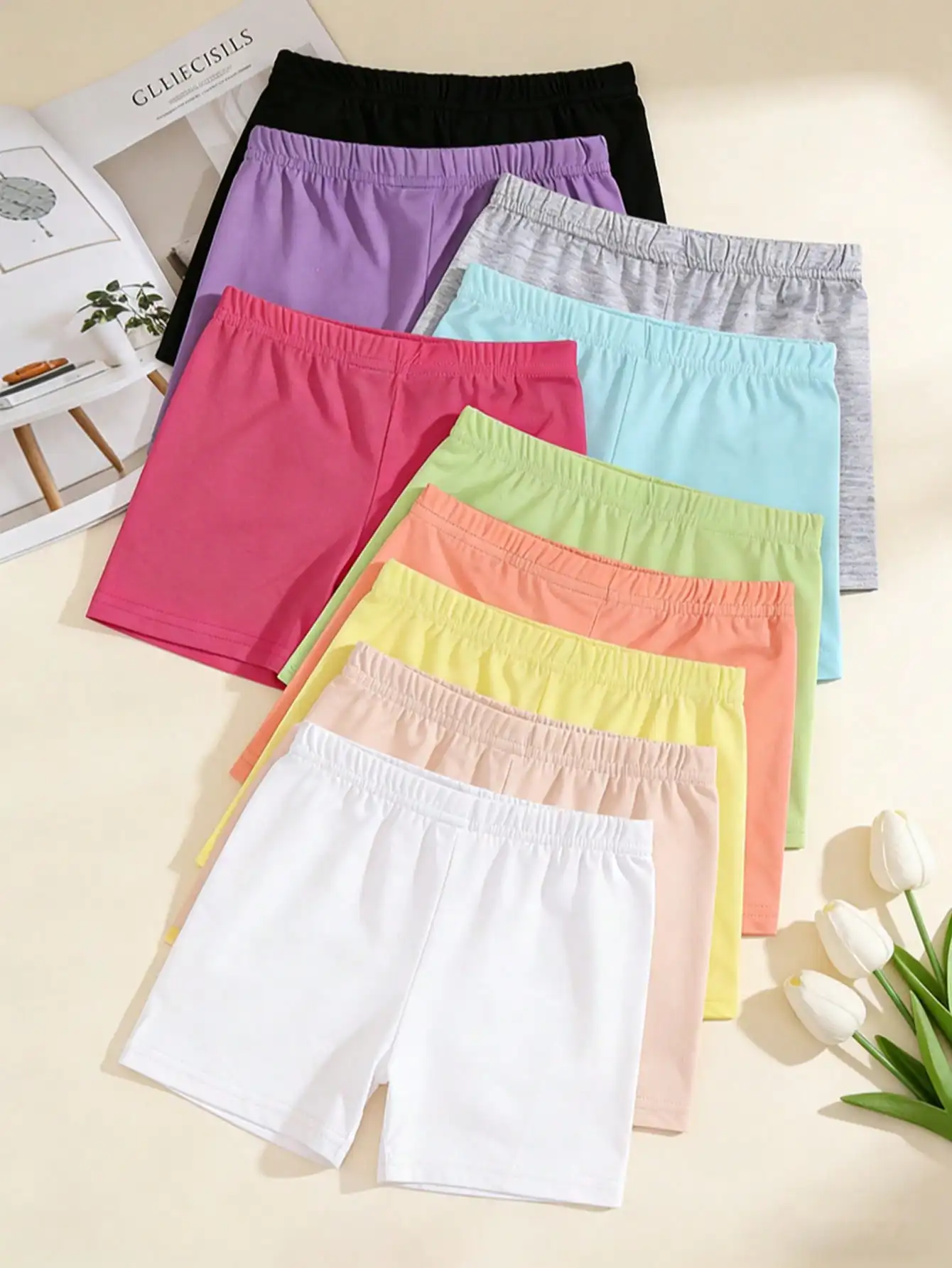 10Pcs Boy Girl Printed Safety Shorts Soft Breathable Elastic Stretchy Kid Shorts Summer Beach, Playdates & Everyday Casual Wear