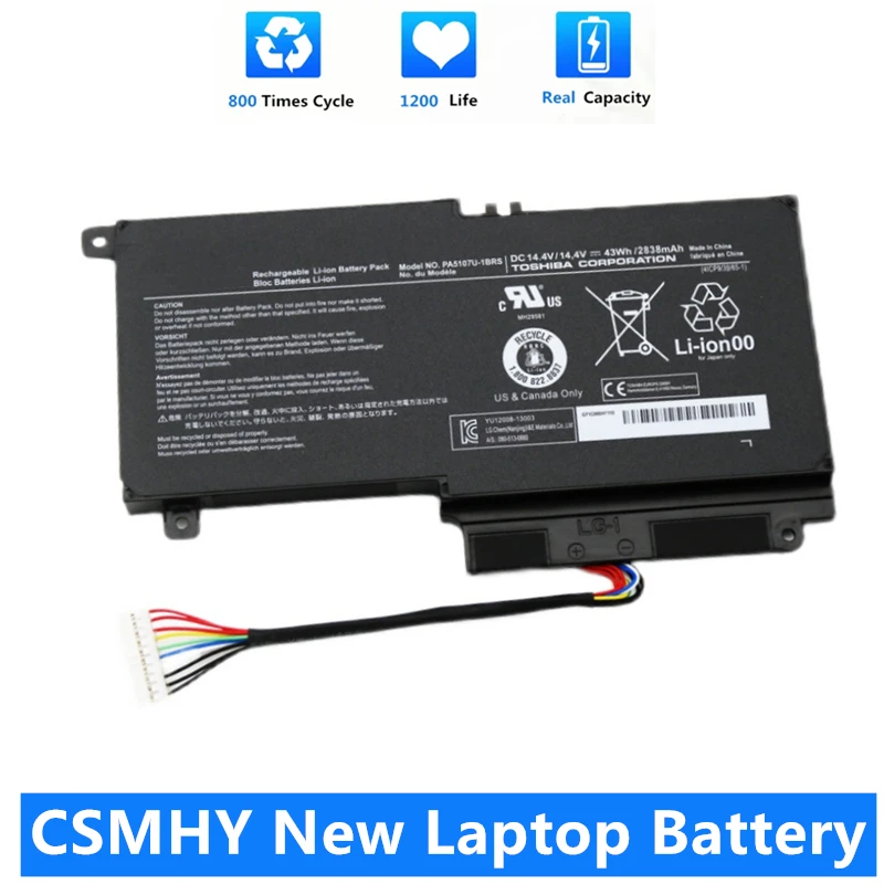 

CSMHY New PA5107U PA5107U-1BRS Battery for Toshiba Satellite L45 L45D L50 P55 P55-A5312 L55 L55T P50-A P55 S55-A5275 S55-A5294