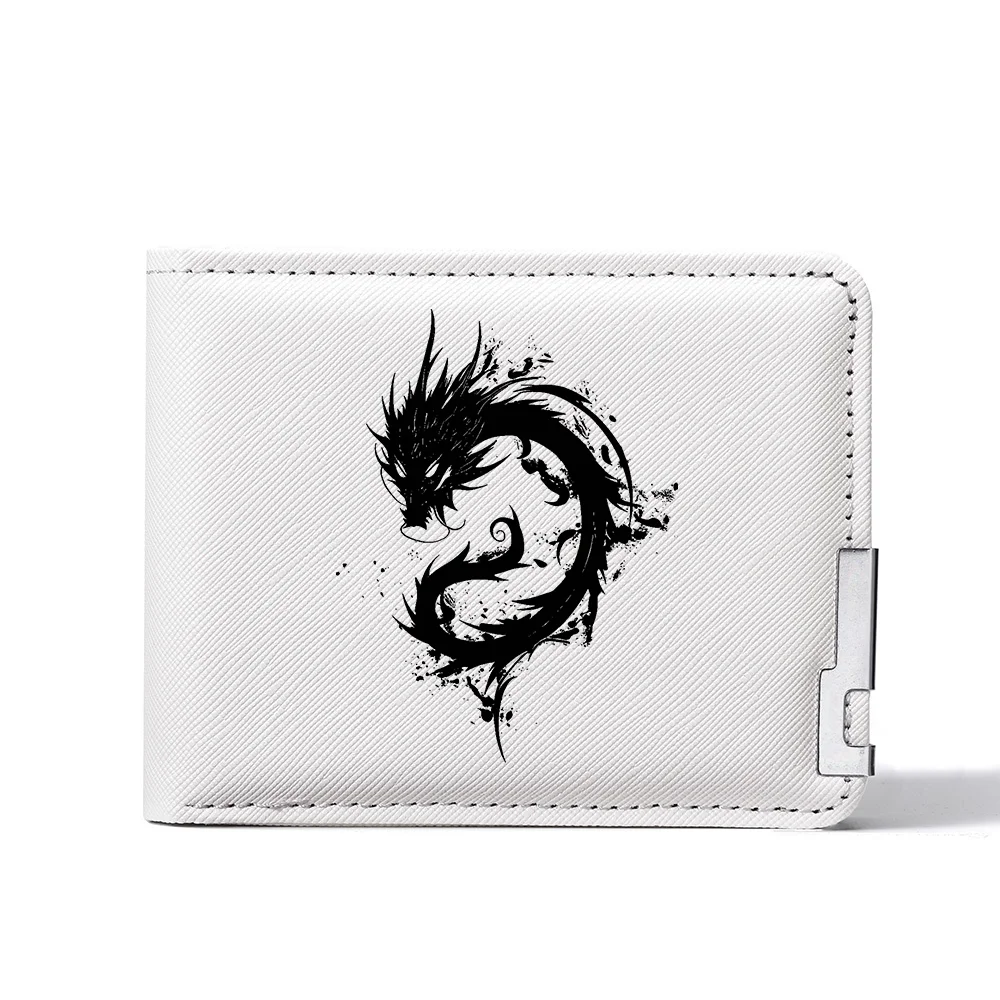 Fashionable High-Quality Men's Wallet Black Dragon Pattern Compact Lightweight Durable Men's Purse