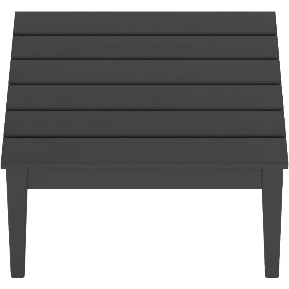 Outdoor Coffee Table, 32 Inch All Weather Poly Lumber  Patio Coffee Table Square Low Table, Gray