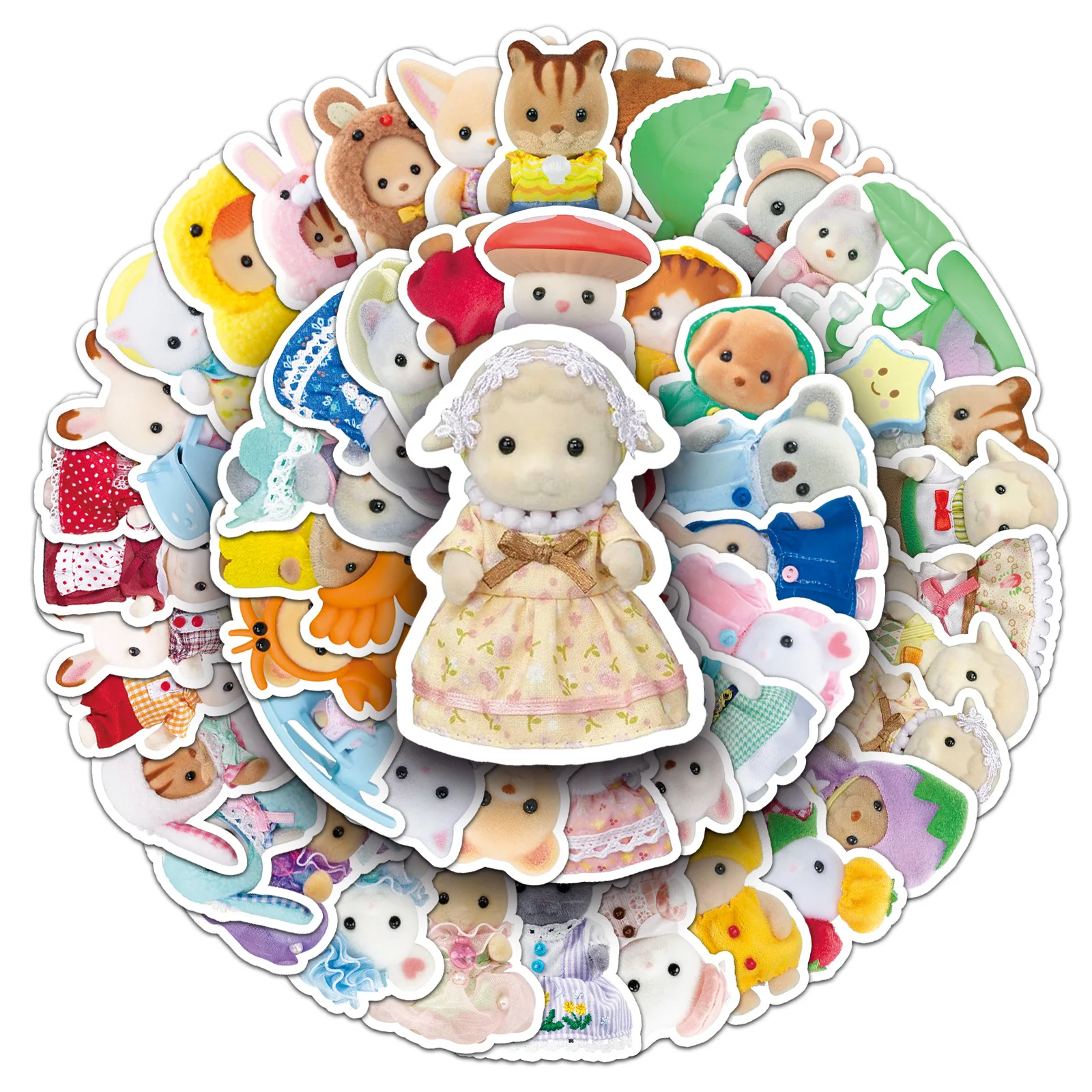 50PCS Cartoon Sylvanian Familie Stickers Cute Kawaii Waterproof Laptop Guitar Book Luggage Graffiti Anime Sticker Gift Toy