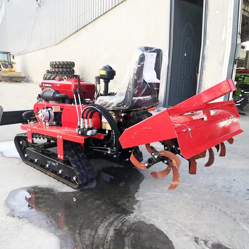 

Customized Rotary Tiller Full Terrain High Efficiency Agricultural Crawler Tractor Small Rotary Tiller Plowing Cultivator