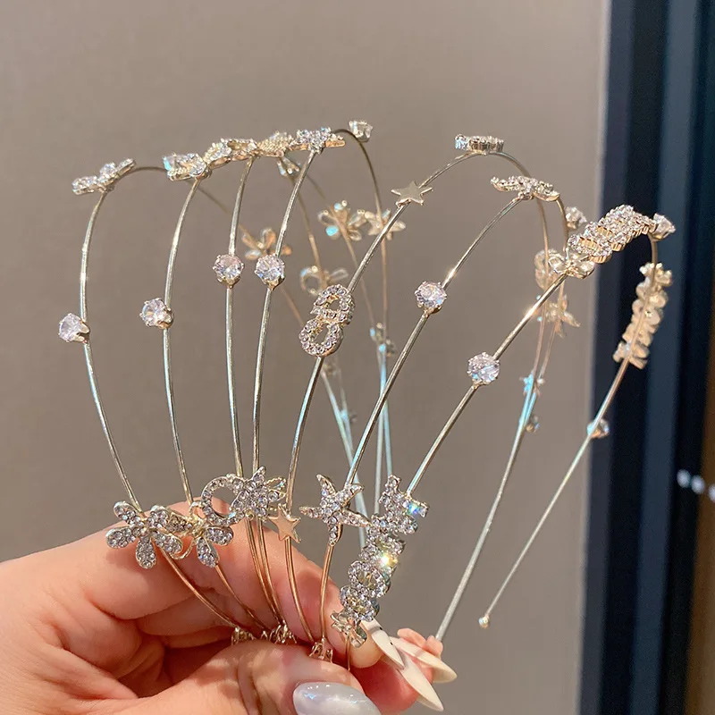 2024 New Rhinestone Headband Net Red All-Match Fairy Full Of Diamonds Super Flash Forest Department Hairpin