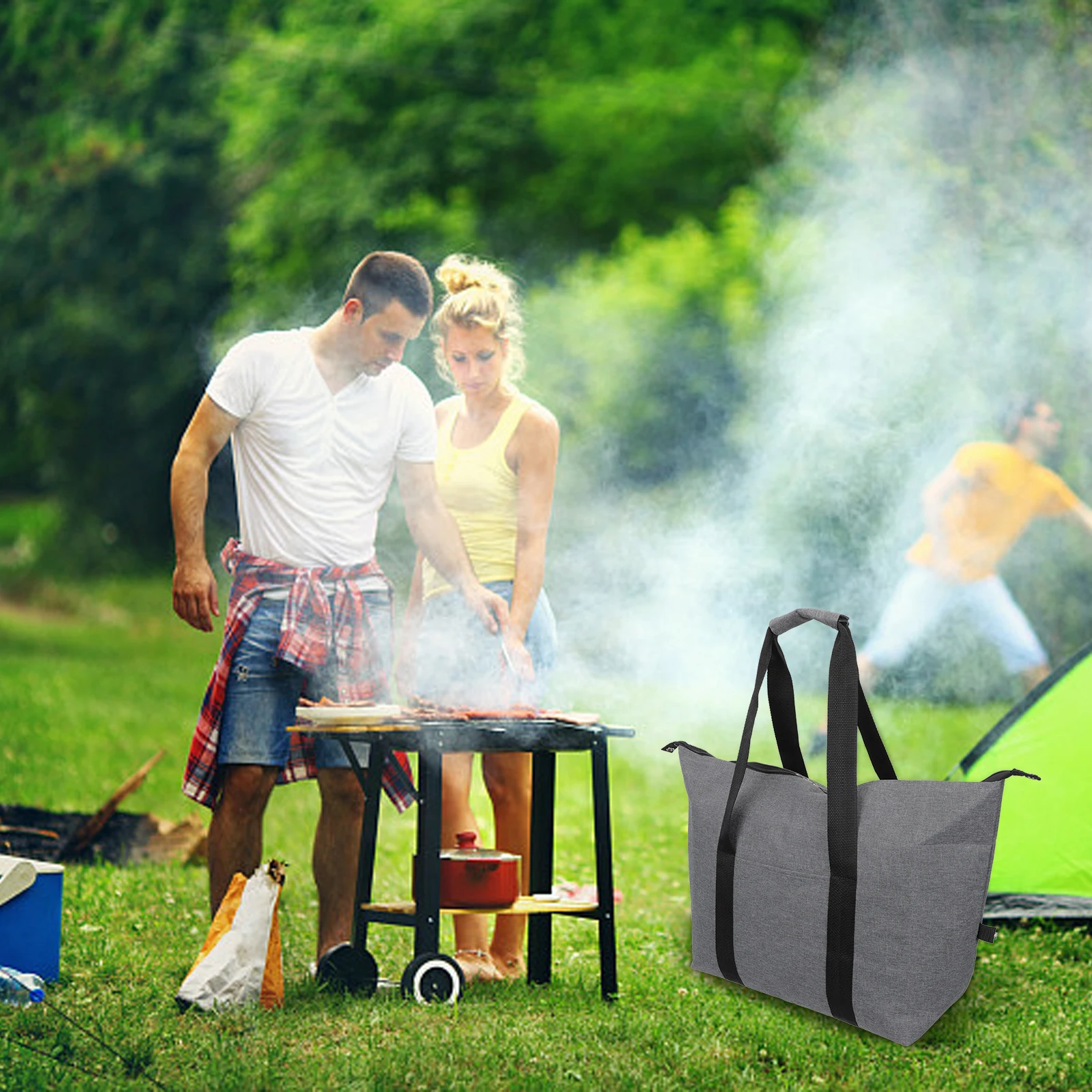 

Thermal Lunch Bag Insulated Oxford Cloth Portable Picnic Cooler Bag For Work School Outdoor Large Capacity