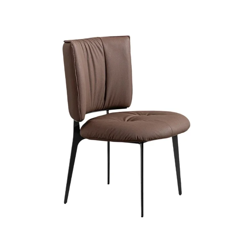

Italian minimalist dining chair Home designer light luxury Restaurant back chair High-end soft bag dining