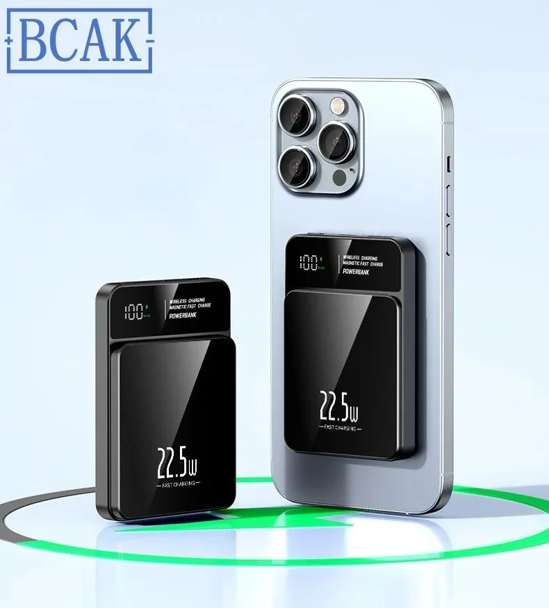 

BCAK New 200000 MAh Portable Magnetic Wireless Charging Treasure Magsafe Super Fast Charging Mobile Power Mini Compact.