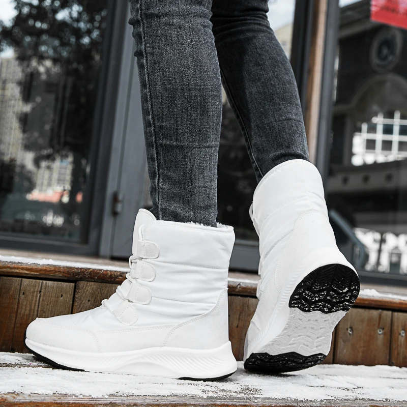 Winter Lightweight Women Snow Boots 2023 Fashion White Womens Boots Waterproof Warm Ankle Boots Woman High top Platform Shoes