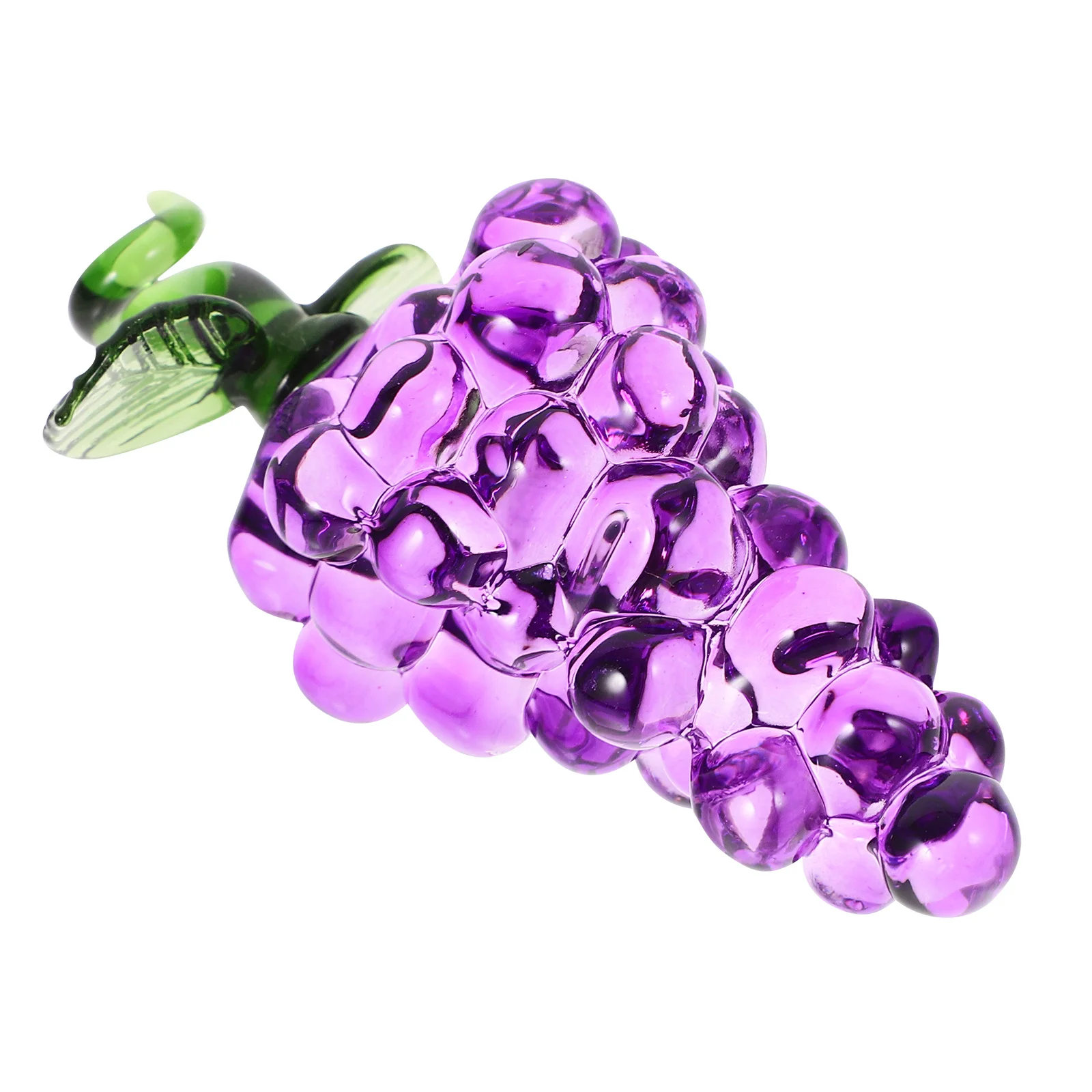 Adorno de uva de cristal, escritorio decorativo para el hogar y la Oficina, tamaño compacto, decoración de escritorio de fruta de cristal única, adorno de fruta