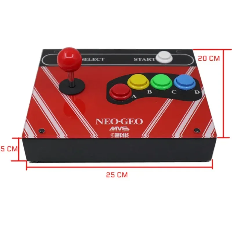 RAC-J600S-NEO 6-button 15 Pin Acrylic Arcade Joystick Controller with Cable for SNK NEO GEO AES MVS CD Art Panel Suitable for PC