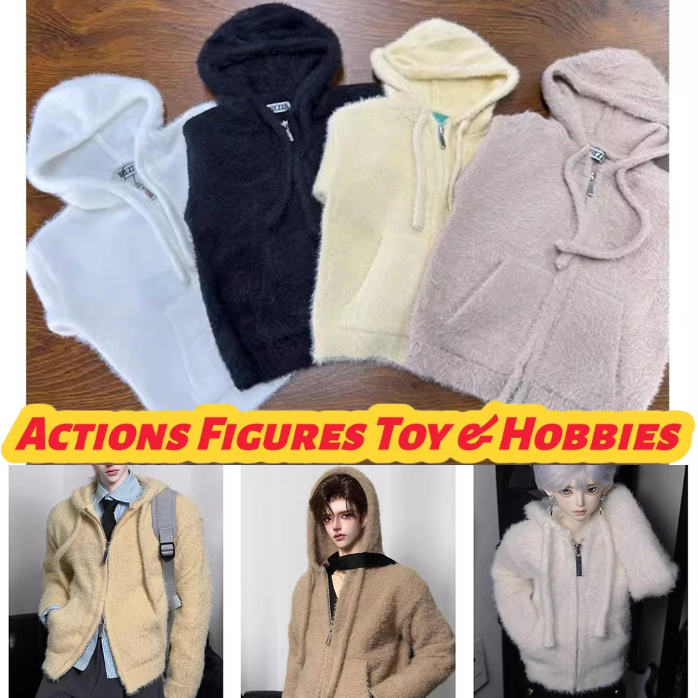 【15days shipping】Big Dolls Casual Loose Zipper Hooded Mink Cardigan Sweater for Big/Special 4-point CD2 TD752 73/75/77cm Dolls