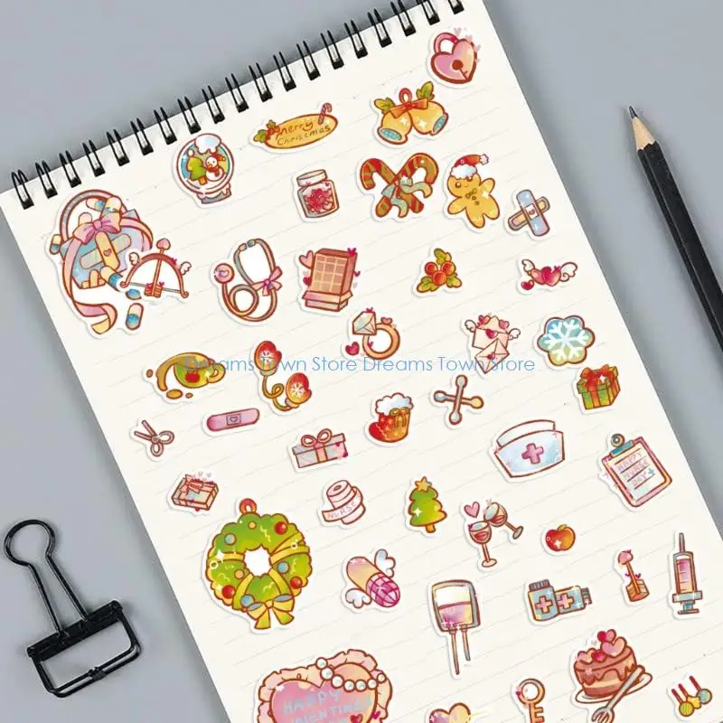 HX6A Mix Theme Stickers Scratch Proof Decals For Scrapbooking Diy Crafts Tablets Art