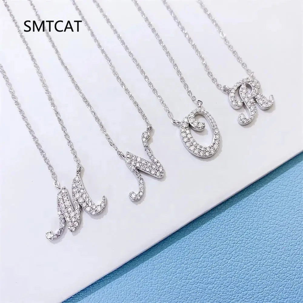 

Full Moissanite Diamond D Color 26 Letter Pendant S925 Sterling Sliver White Gold Moissanite Pendant Jewelry for Women Men Gift