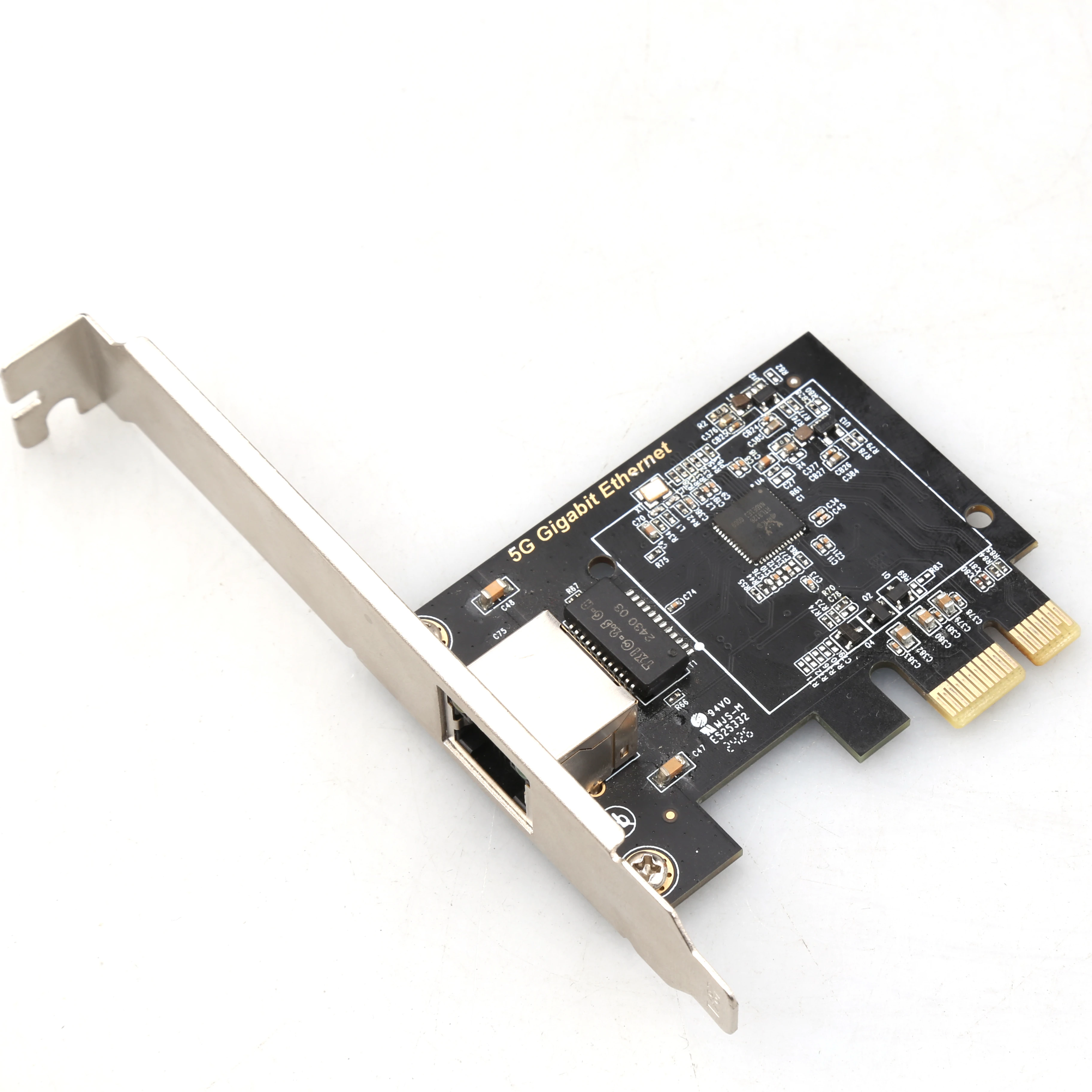 

PCIe3.1 1X 5G Lan Card Однопортовая сетевая карта PCIe 5 Гбит/с обеспечивает многосетевые скорости Gigabit Ethernet поддерживает PXE и WOL