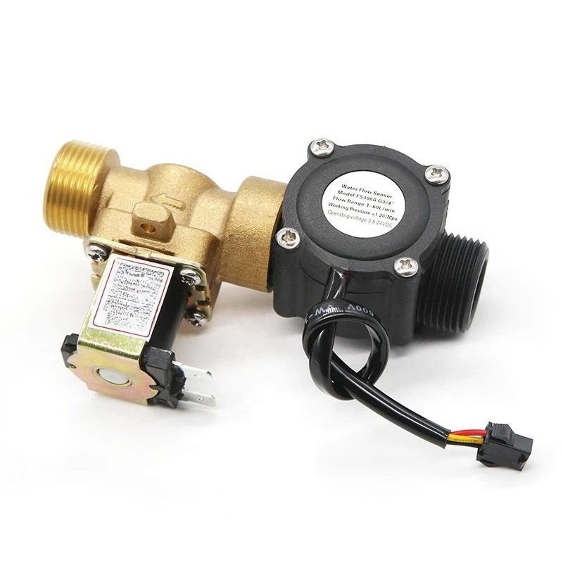 

Датчик потока ZHF06-FS300A в комбинации с латунным/медным впускным клапаном 3/4 дюйма для автоматической системы подачи воды, интегрированный клапан DN20