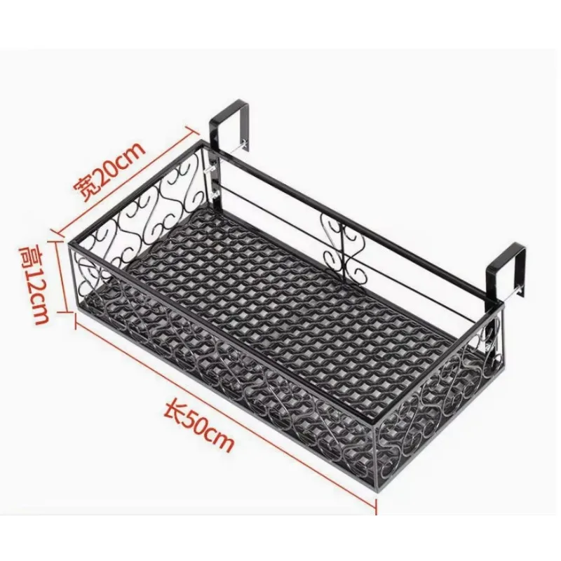 

Heavy-Duty European Wrought Iron Hanging Basket Wall-Mounted Planter for Balcony Railings Security Grilles Rustproof Bracket