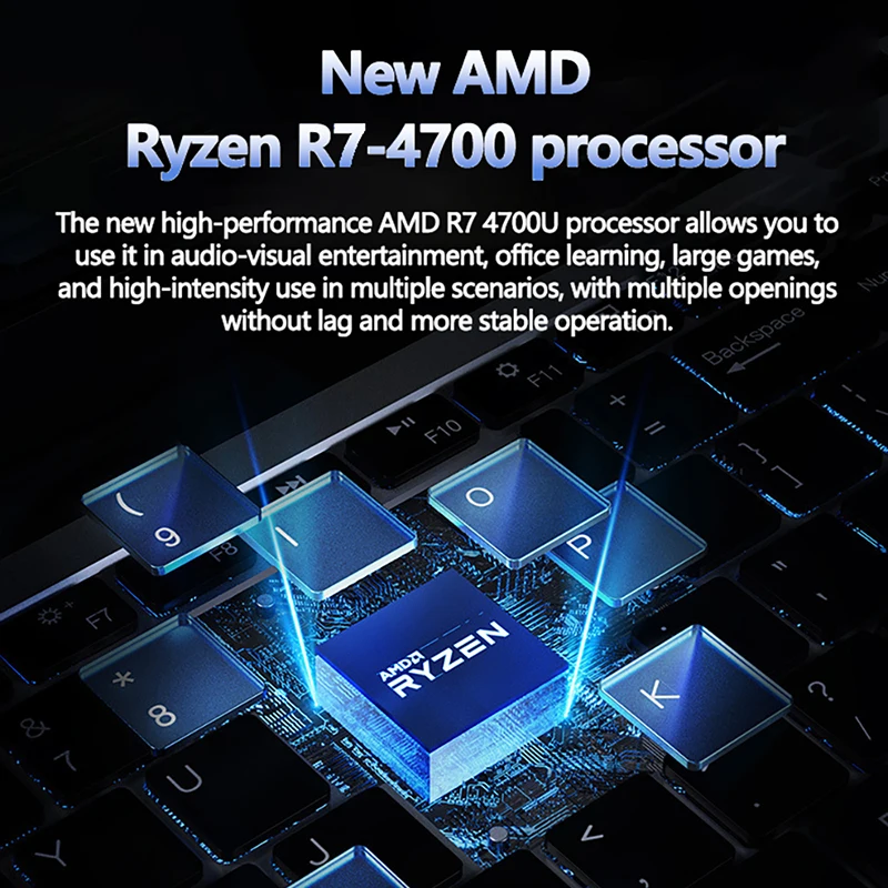 لاب توب محمول للألعاب, ay Inch, AMD Ryzen 7 4700U, 32GB RAM, 2 42 GB SSD, dddr4, Windows 11, كاميرا عالية الدقة, لوحة مفاتيح بإضاءة سوداء, كمبيوتر محمول