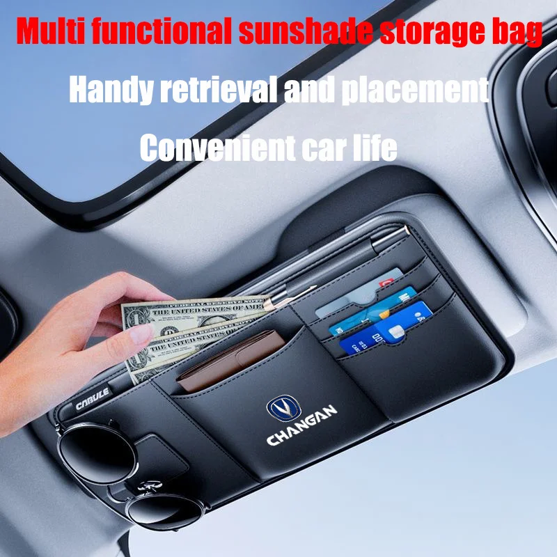 Auto Sun Visor Storage Pouch car Sunglasses Holder Glasses Case car accessories for Changan CS75 CS35 Plus CS15 CS95 RAETON CX70