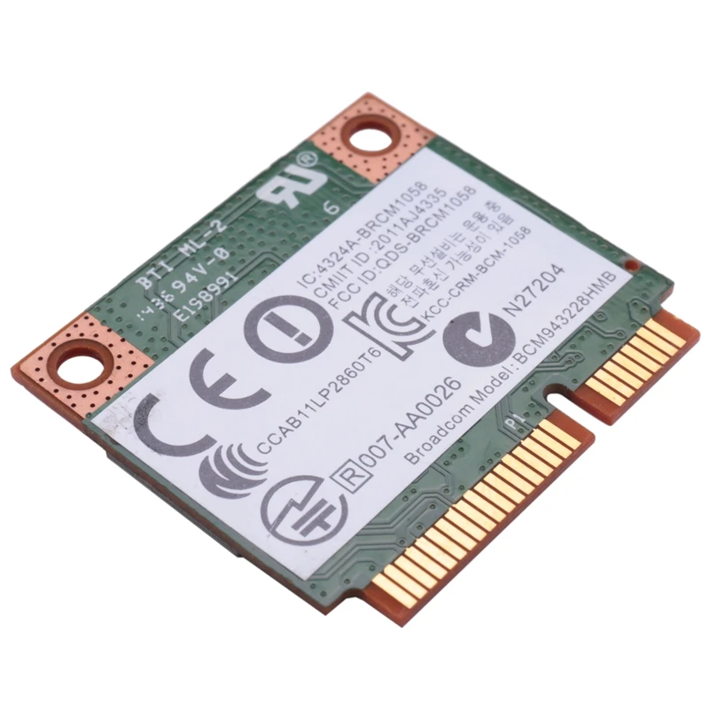 Bcm943228hmb 802.11a/b/g/n, 300mbps, wi-fi, placa sem fio, bluetooth 4.0, meia mini pci-e, wlan 2.4ghz 5ghz