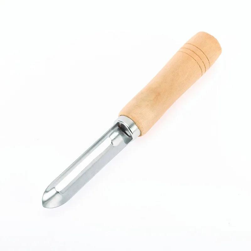 1pc Stainless Steel Peeler For Apple Tomato Pear Vegetable Potato Peeler Wooden Handle for Apple Potato Peeler Fruit