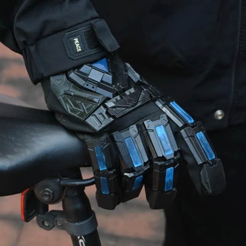 Multifunctional Luminous Tactical Hand Armor Punk Mechanical Gloves Unisex Sci-fi Mecha Cosplay Props Outdoor Motorcycle Gloves