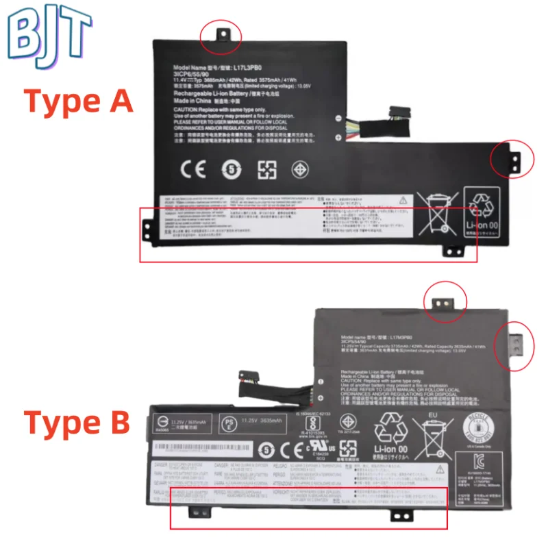 

New 11.4V 42Wh L17L3PB0 L17M3PB0 L17C3PG0 Laptop Battery For Lenovo Chromebook 100E 300E 500E C340-11 S340-14 5B10S75394 Lithium