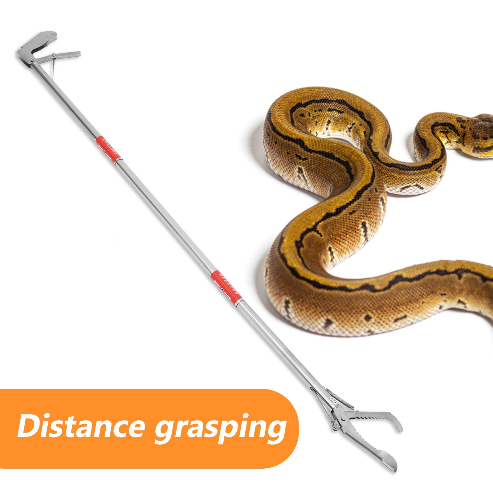 

Snake Grabber Folding Adjustable Long Handle Anti-Slip Grip For Crabs Lobsters Eels Loach Reusable Stainless Steel