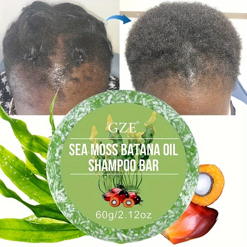 GZE SEA MOSS BATANA OIL SHAMPOO BAR Smoothes And Volumizes Hair, Healthy Hair Penetrates Root To Tip