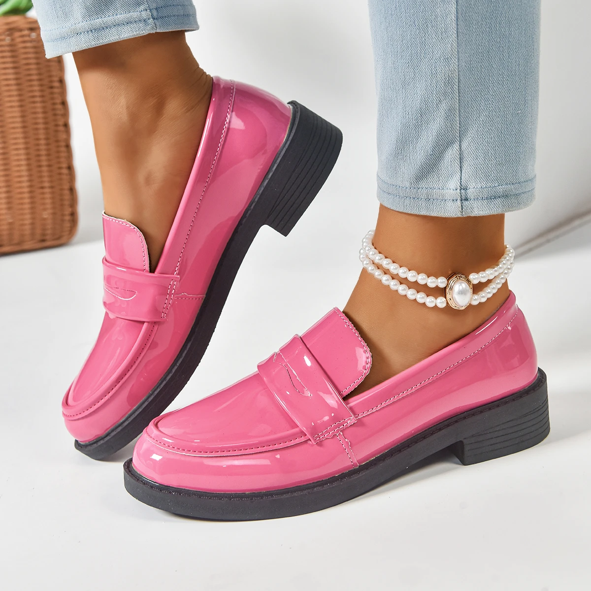 Damen-Flachschuhe im britischen Stil, JK-Leder-Schuhe, Sommer-Damen-Loafer, Neu 2026, französische runde Zehenpartie, Büroschuhe für Damen – Detail 11